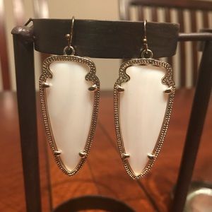 Kendra Scott White and Gold Skylar Earrings